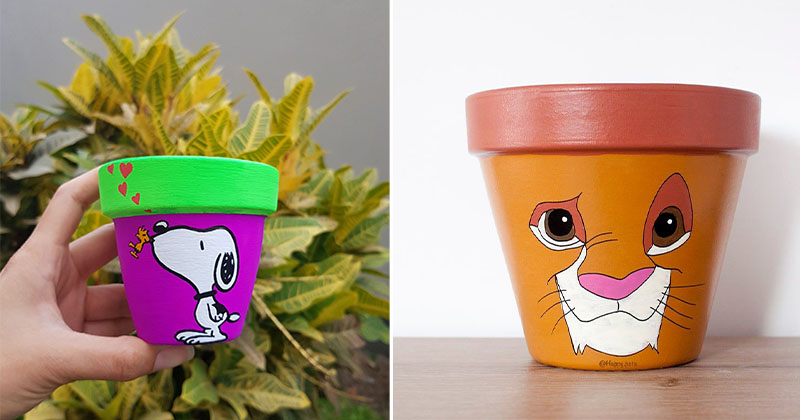 DIY painted pots – Characters loved by children