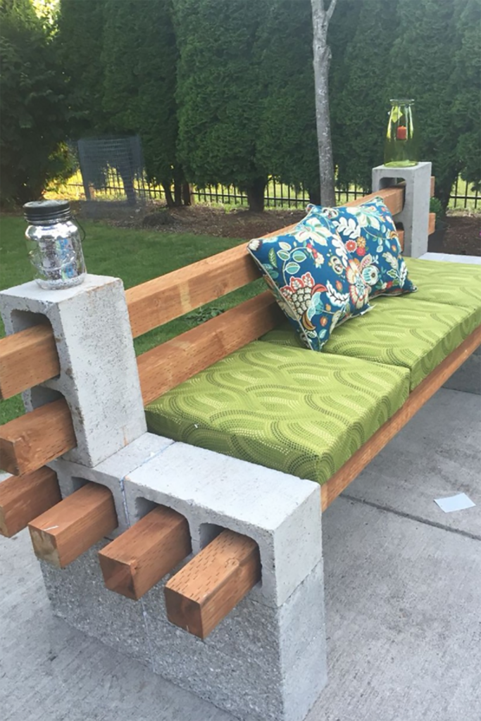 cinder blocks bench