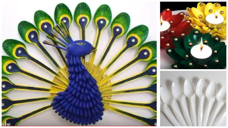 Learn how to make home decorations with plastic spoons
