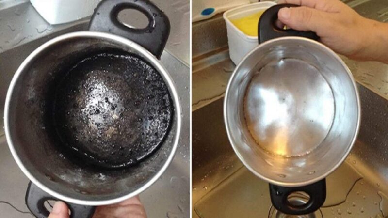 5 Tricks to clean burnt pots easily