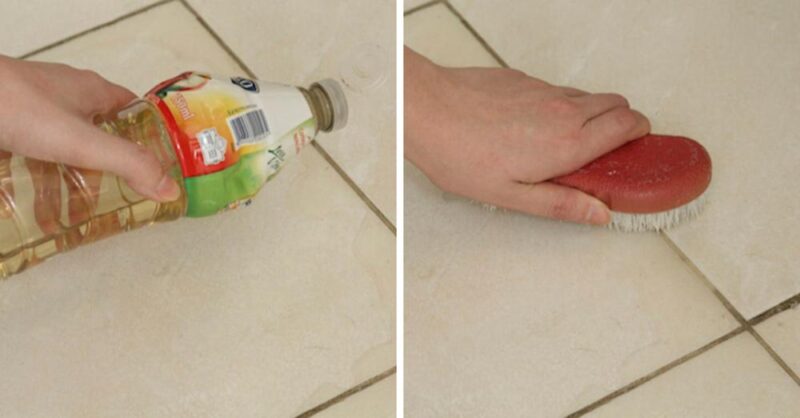 Homemade Trick to have Bright Tiles (we use vinegar)