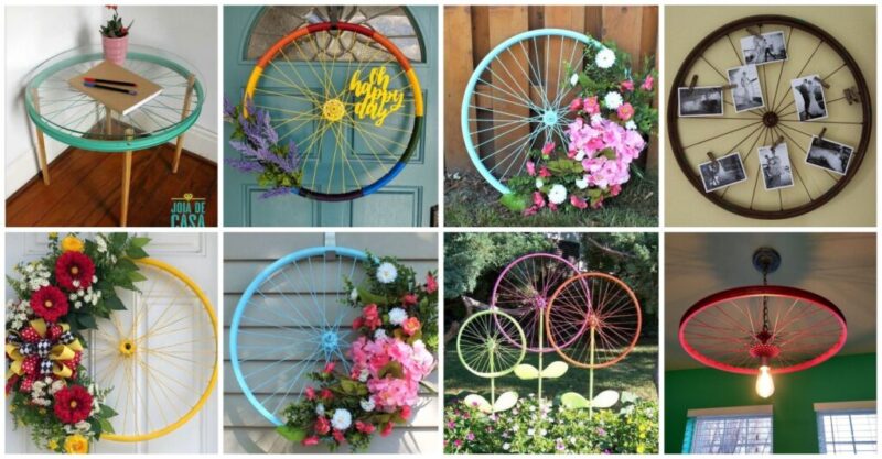 Decorations with old Bicycle Wheels