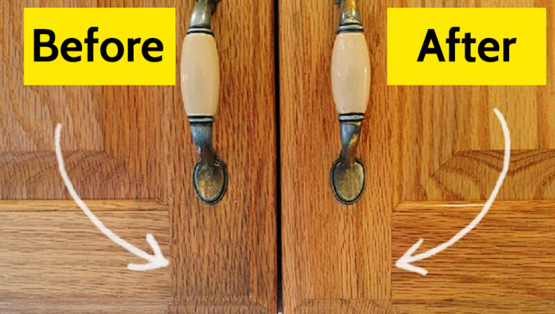 Easily remove grease from kitchen cabinets