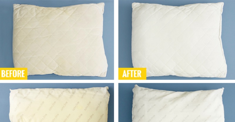 How to remove sweat from pillows without washing them