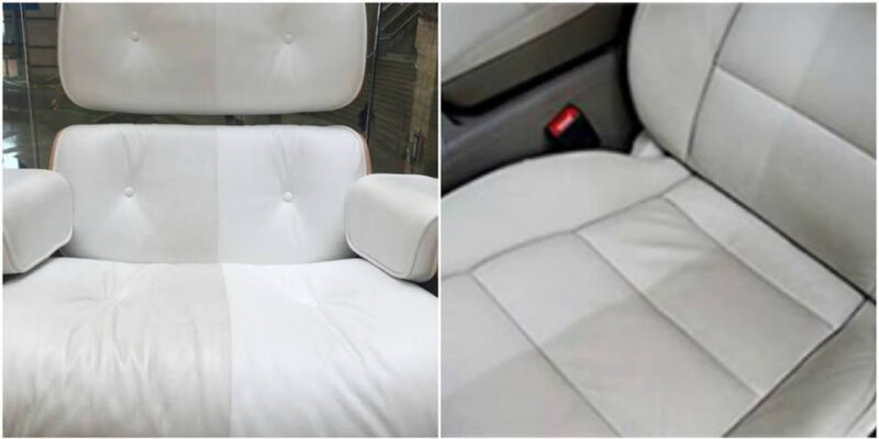 How to clean grimy white leather sofa