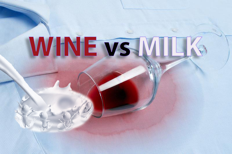 How to remove wine stains from colored clothes with milk
