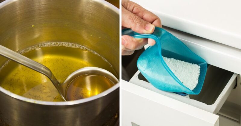 Homemade Powder soap with used oil