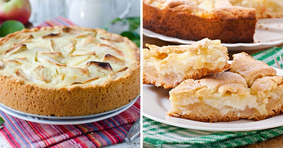 Apple pie and pastry cream without butter and without oil