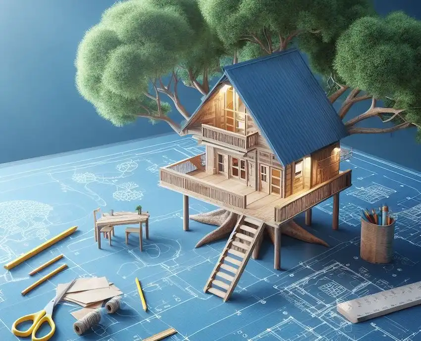 plan your build for a tree house blue print