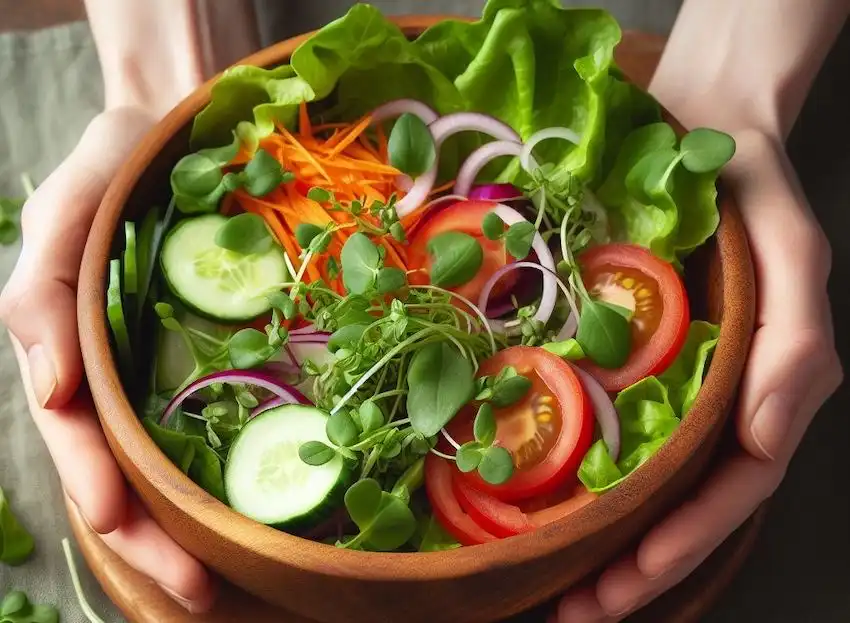 purslane salad in a bowl