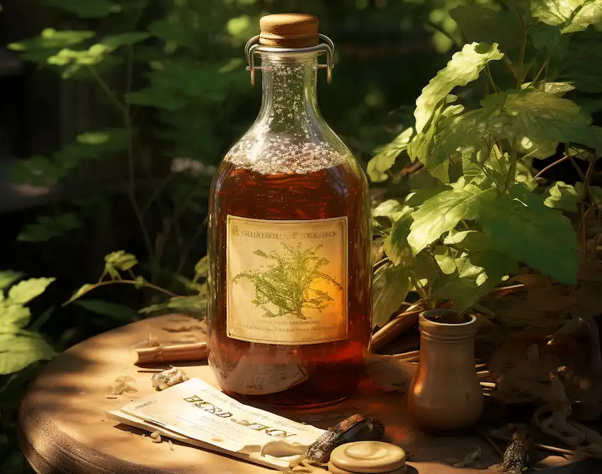 una botella con levadura de panadería