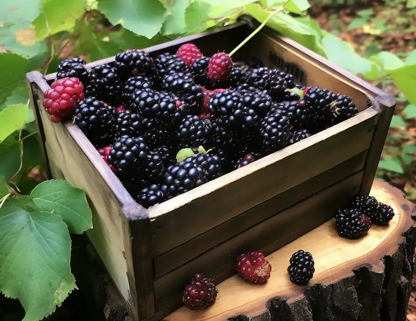 a ʟittle box with blackberries