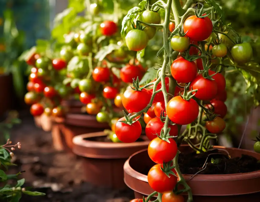 de jolis plants de tomates