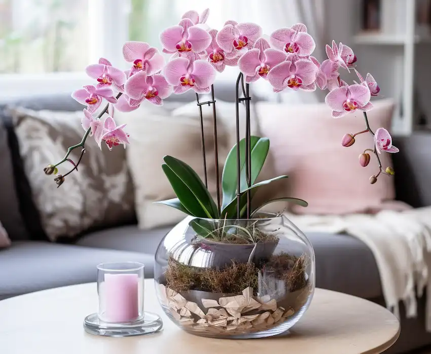 blooming pink orchid