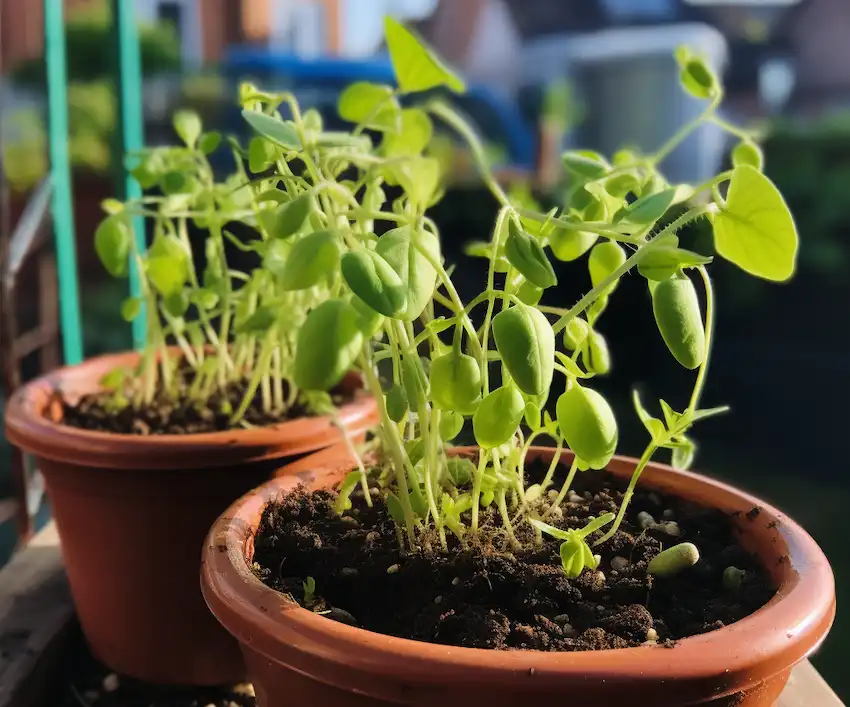 growing peas in pots