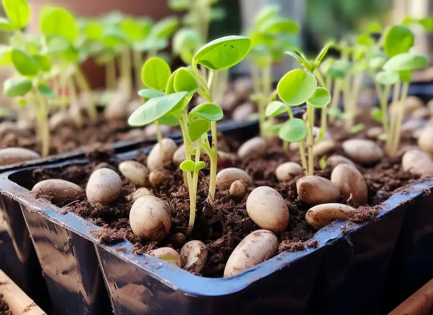 cacahuetes en envases de plástico reciclado