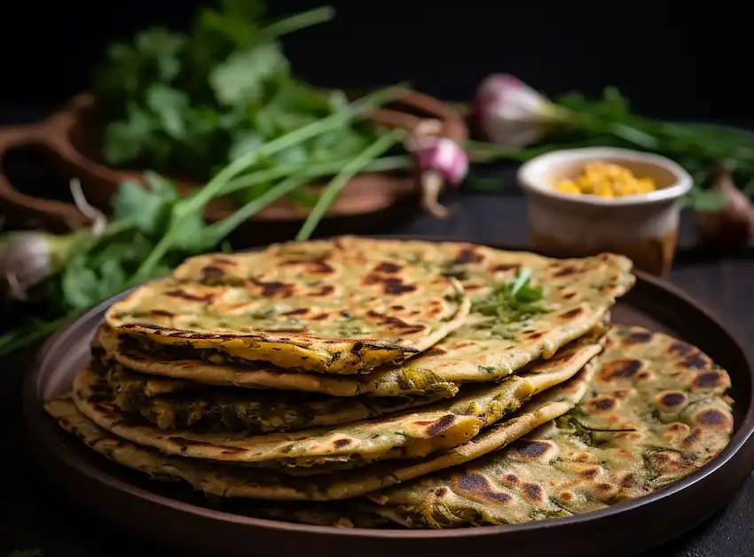 chenopodium album stuffed parathas