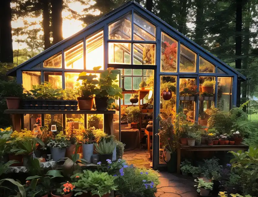 greenhouse at evening