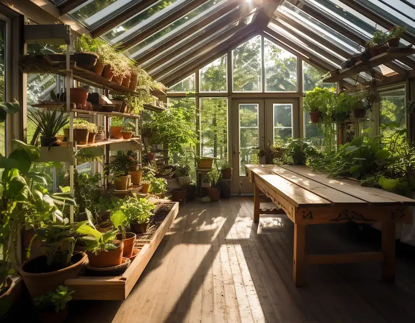 inside greenhouse