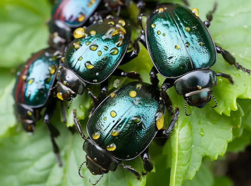 japanese beetles in home garden