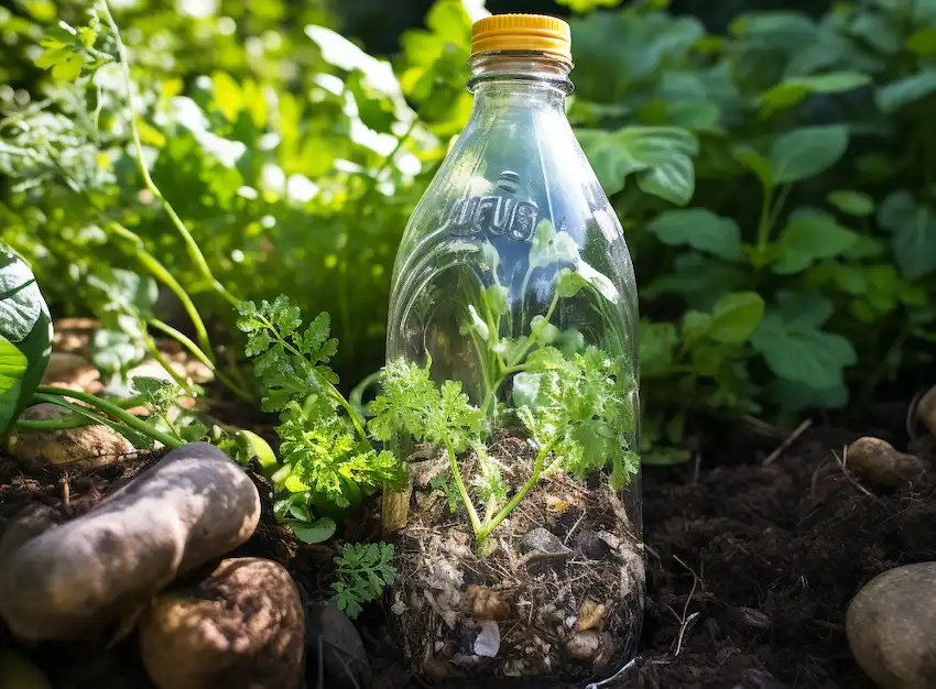 plastic bottle with composting