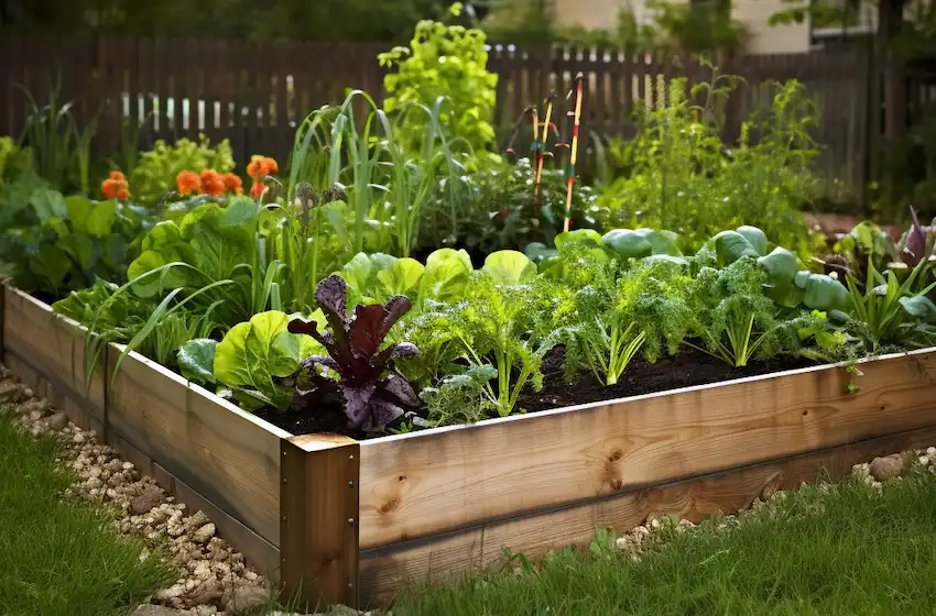 raised bed in home garden