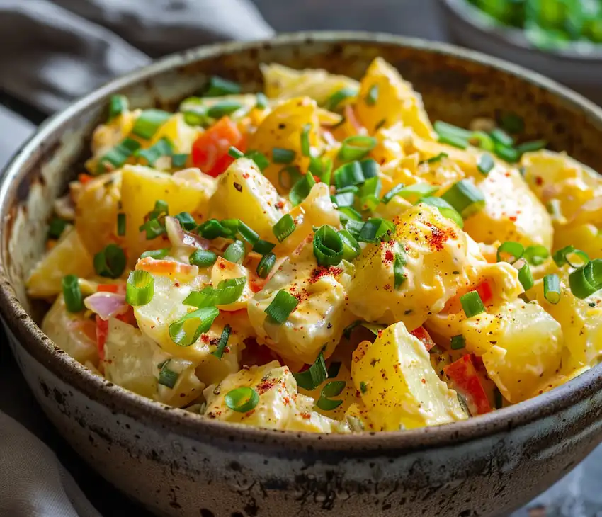 a bowl with potato salad