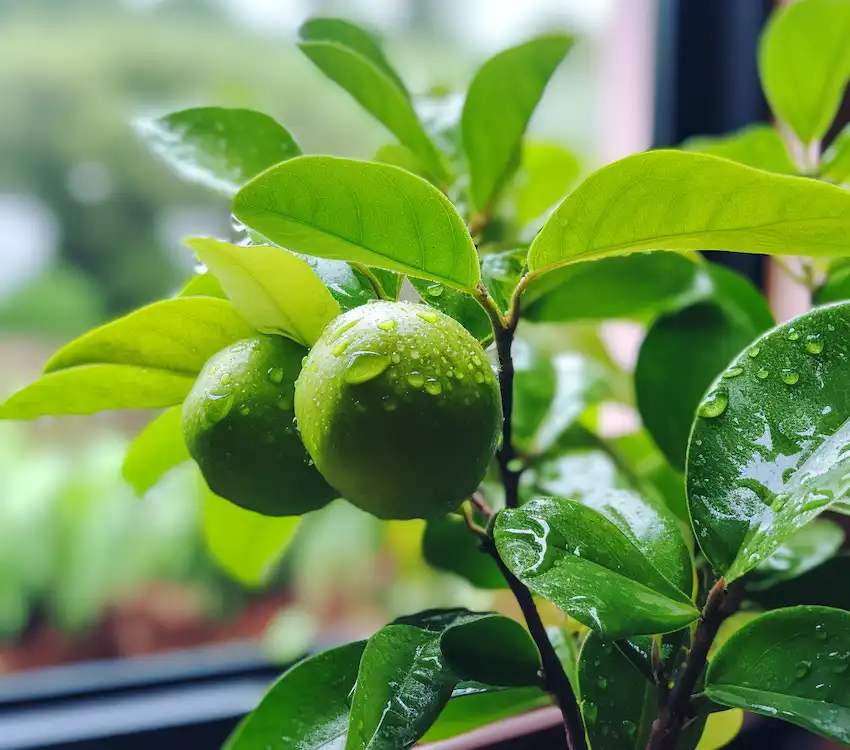 pianta di guava nel giardino di casa
