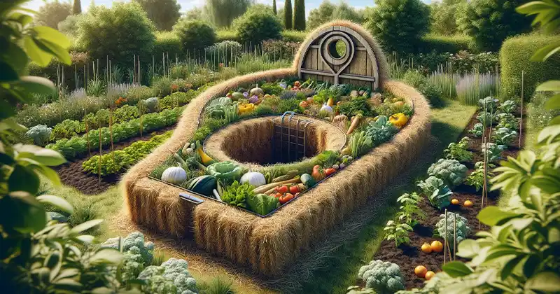 How to Build a Straw Bale Composting Keyhole Garden Bed (The Key to ...