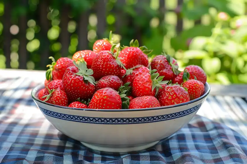un bol plein de fraises