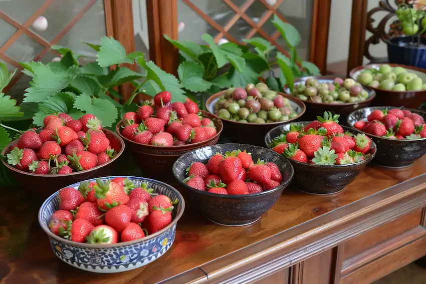 a variety of strawberries