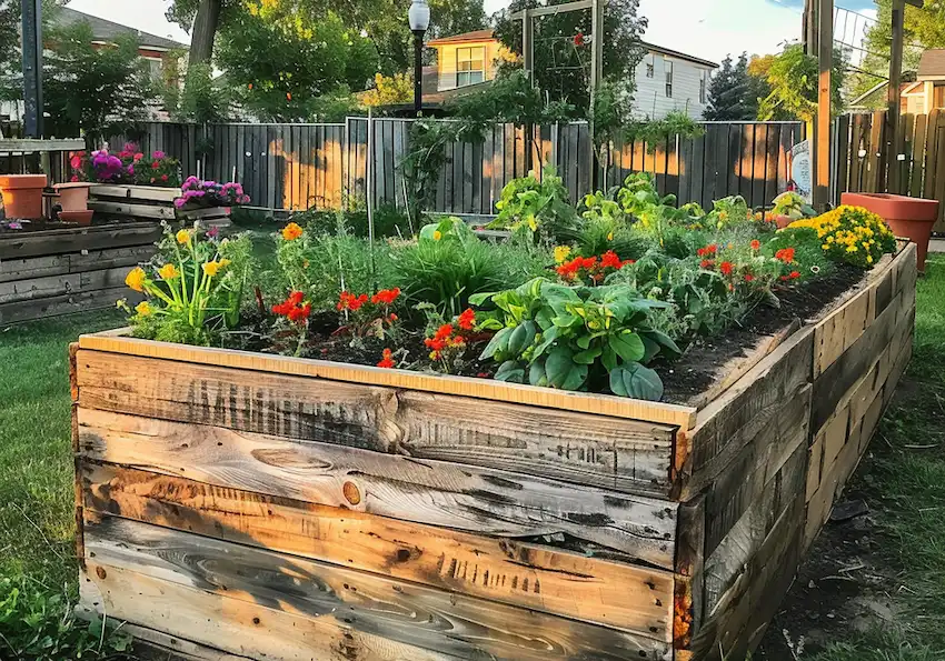 pallet wood for garden bed