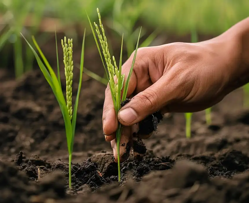 planting rice plant