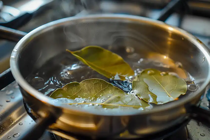 boil water and add three bay leaves