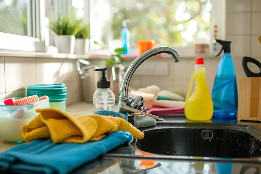 clean kitchen with vinegar