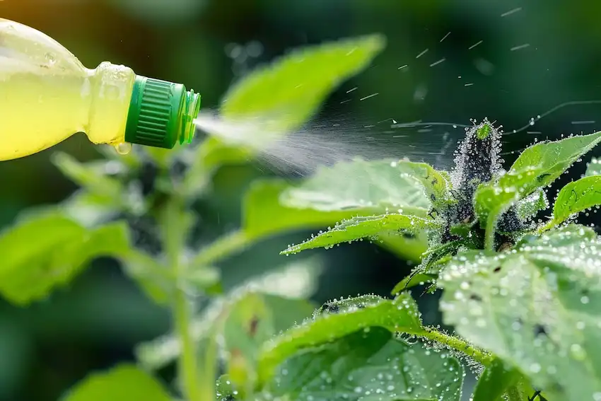 spray plants in the garden with a nettle solution to combat pest