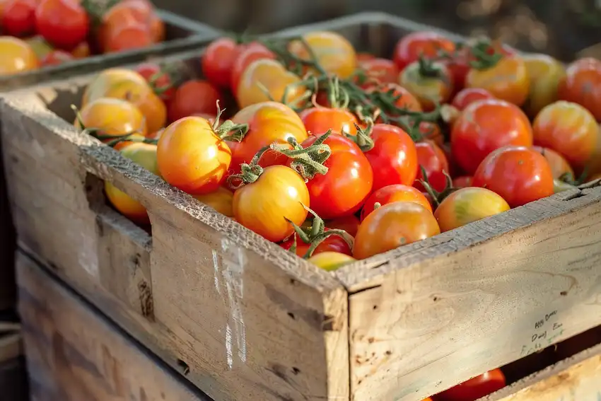harvesting and storing tomatoes