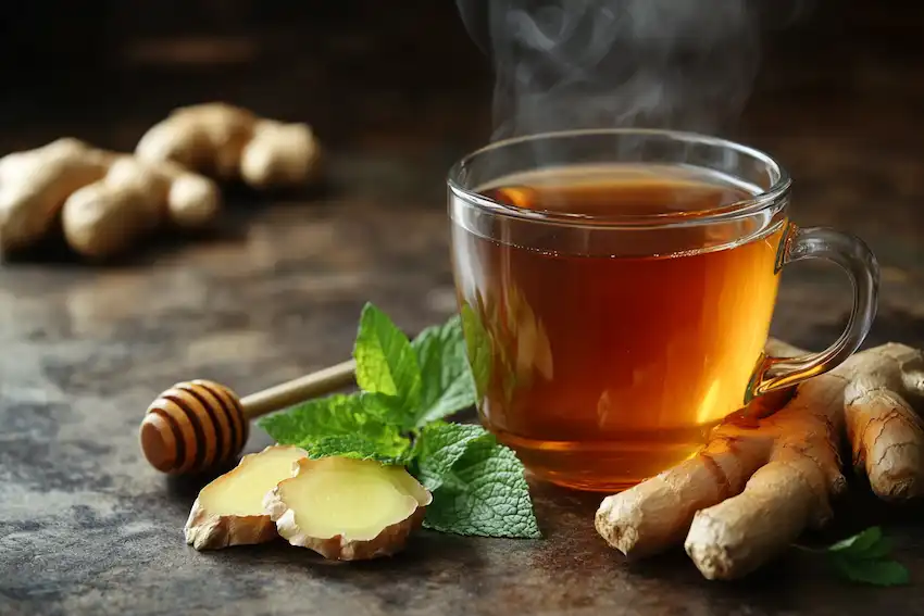 freshly brewed ginger tea