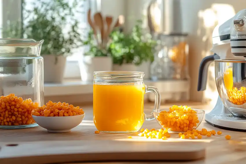 a jar of golden sea buckthorn oil