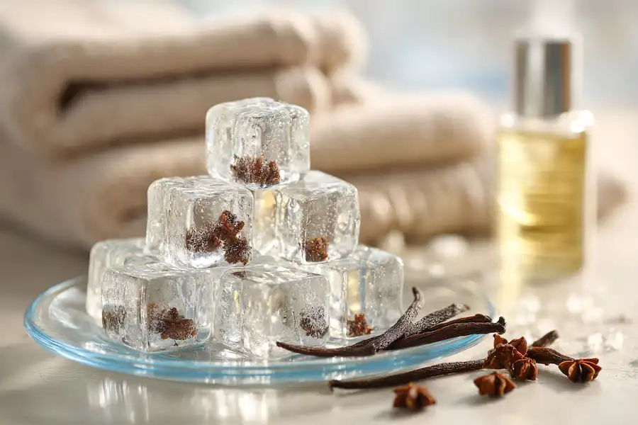kostki lodu z goździków dla skóry
