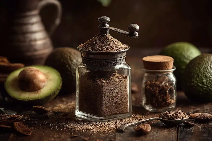 preparing avocado seed husk powder
