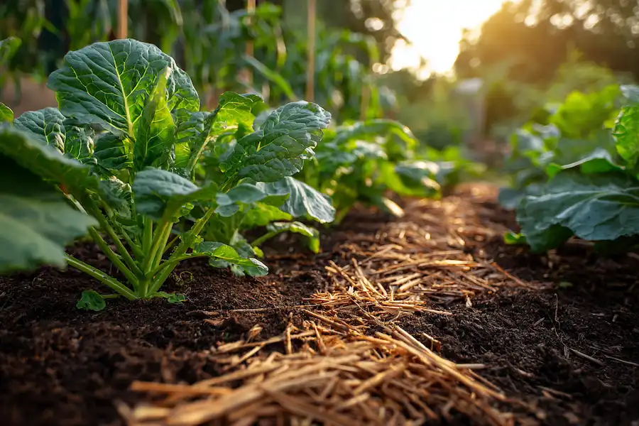 jardin florissant après la construction d'un sol naturel