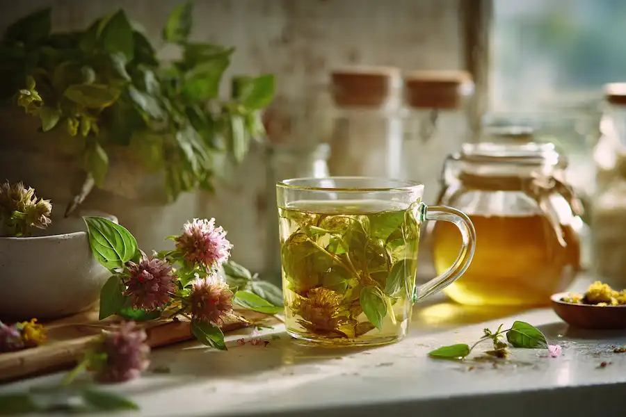 using basil flowers in tea and oil