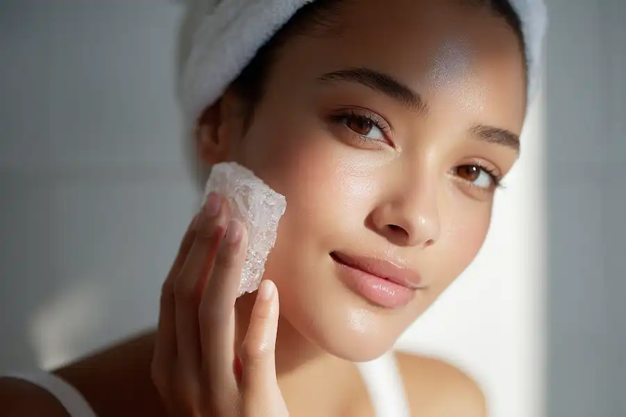 stosowanie kostek lodu goździkowego na twarz