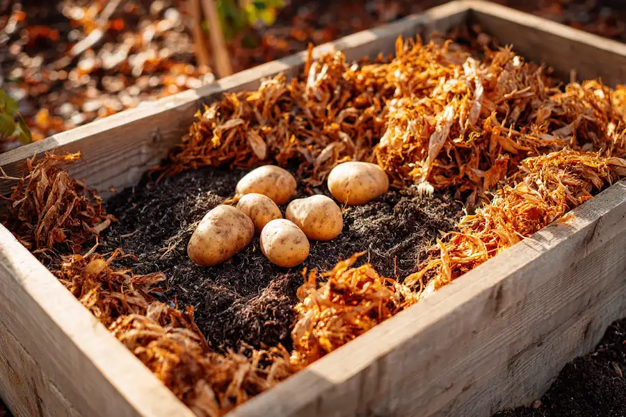 culture de pommes de terre en feuilles déchiquetées