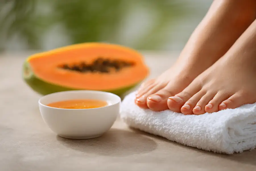 papaya sap heal cracked heels natural remedy