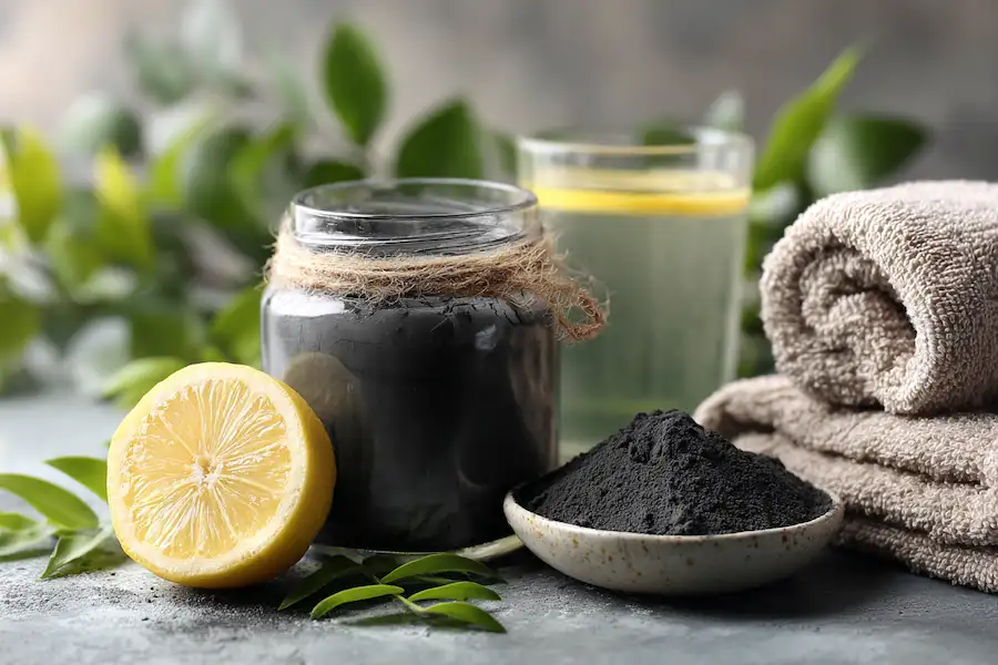 activated charcoal beauty and detox scene