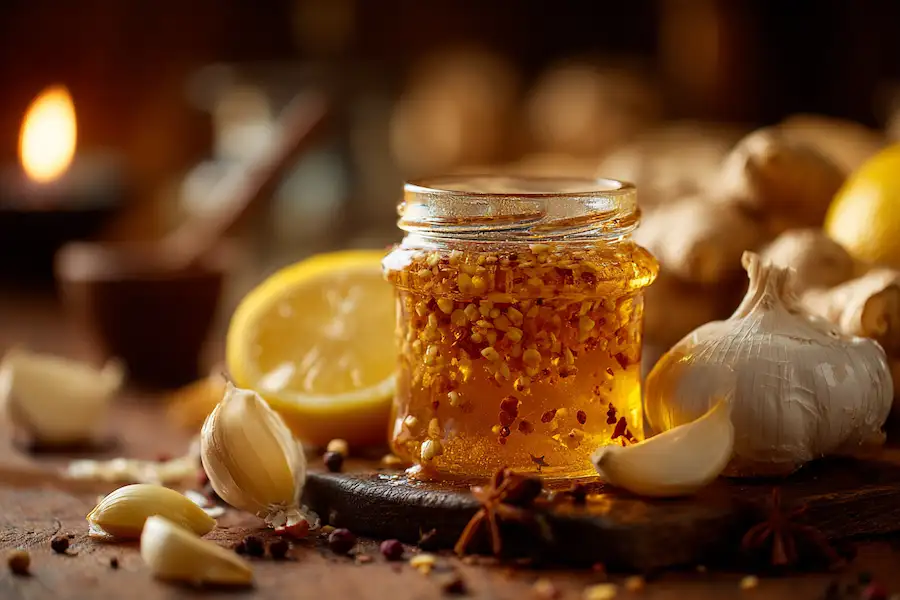 cloves honey garlic ginger tonic final shot