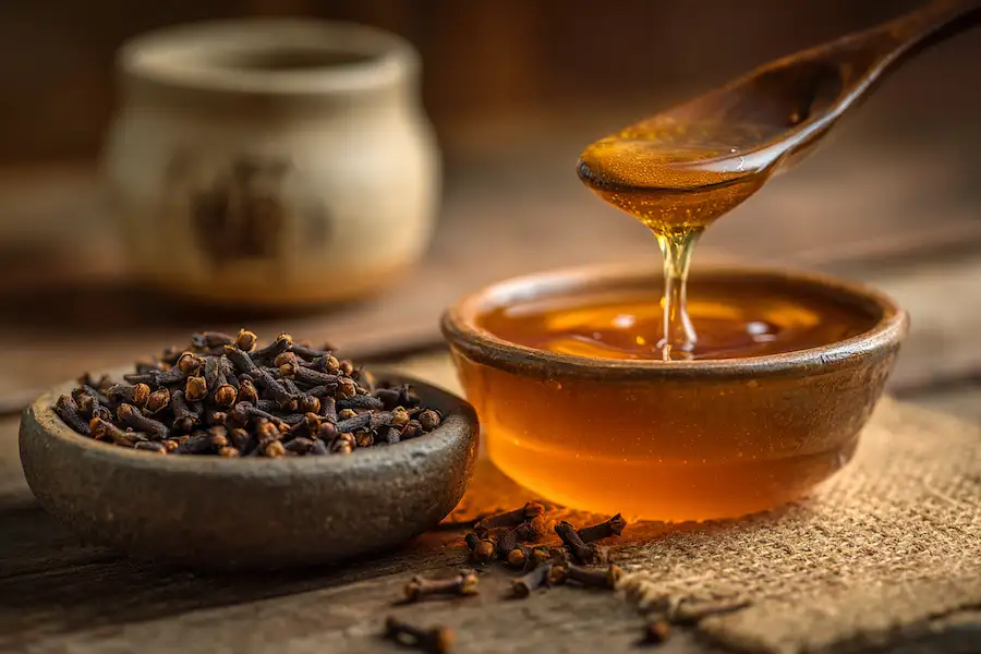 honey cloves natural wellness tonic spoon herbal healing