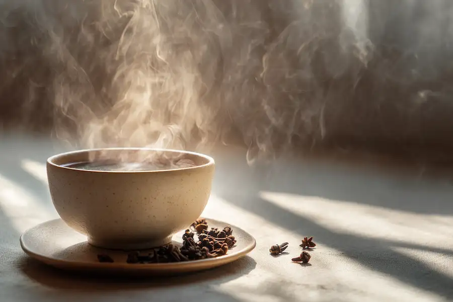 clove steam inhalation setup